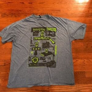 RICK MORTY CARTOON ANIME SCHEMATIC SHIRT BLUE 2XL